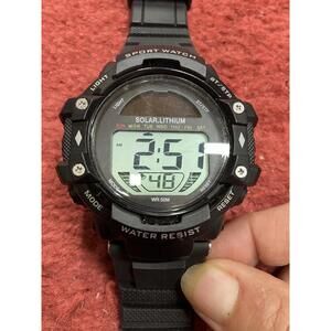 Men’s Solar Lithium Sport Watch, Water Resistant Fits Up To 9" Wrist